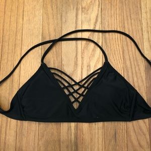 Xhilaration strappy front black bikini top
